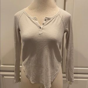 Long sleeve waffle shirt